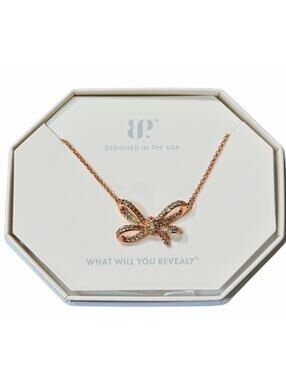 Bomb Party Necklace "Loops Between Wishes" Bow Necklace on Rose Gold